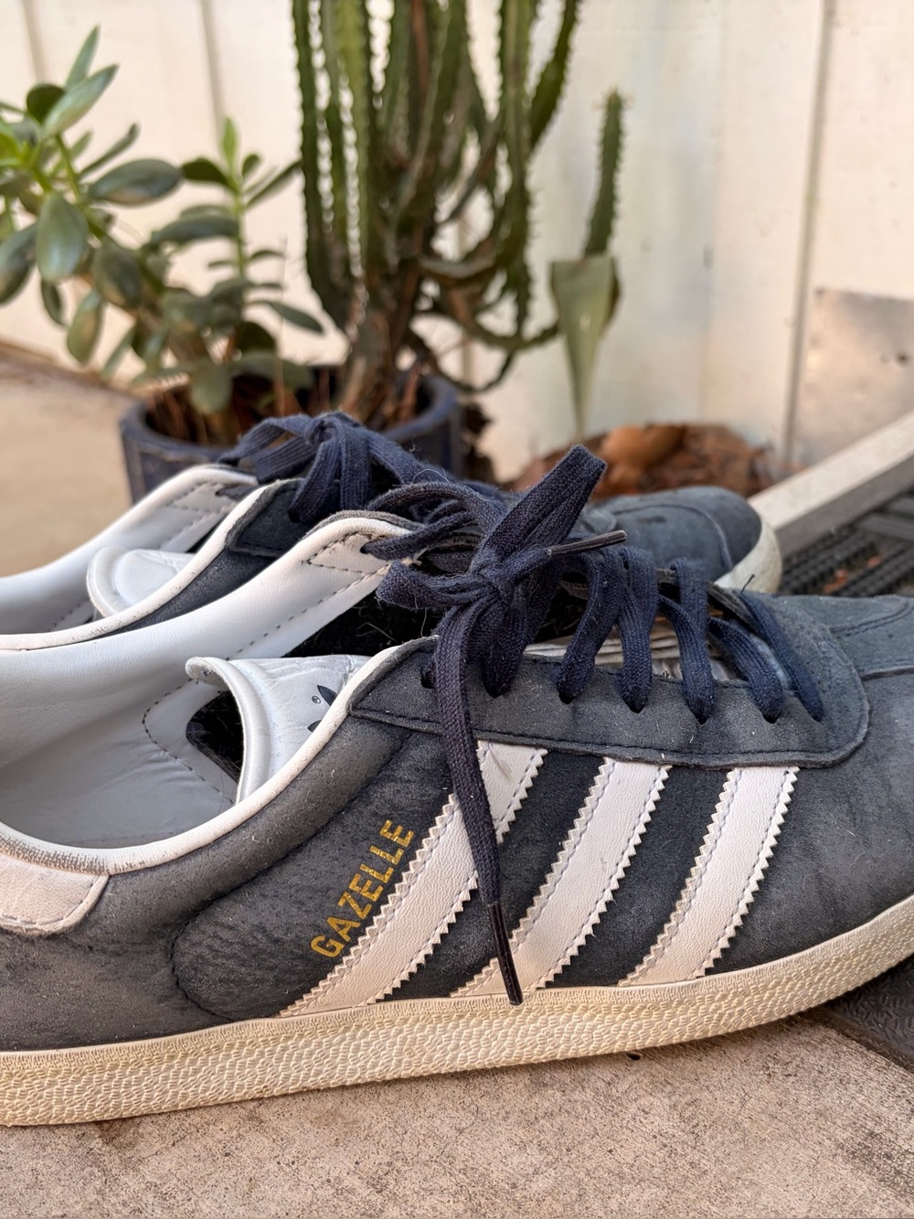 adidas Gazelle Men's Gray Suede Sneakers with White Stripes